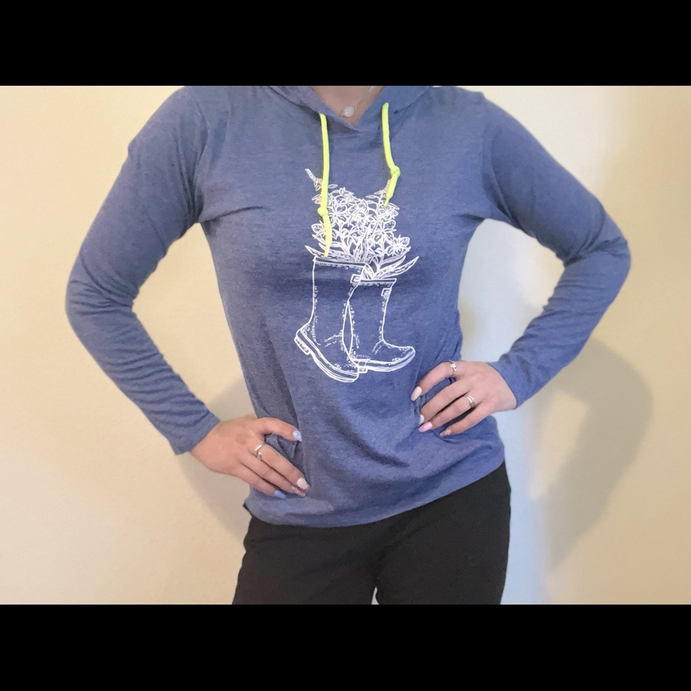 Blue hooded long sleeve